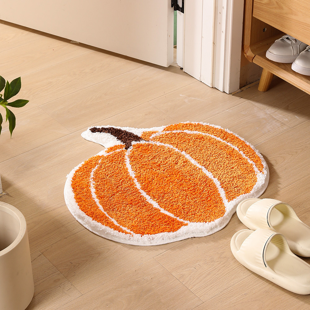 Picture of Flocked Round Bedroom Door Mat, Non-Slip Bathroom Absorbent Floor Mat, Entrance Door Mat, Children's Mat, Non-Slip and Absorbent