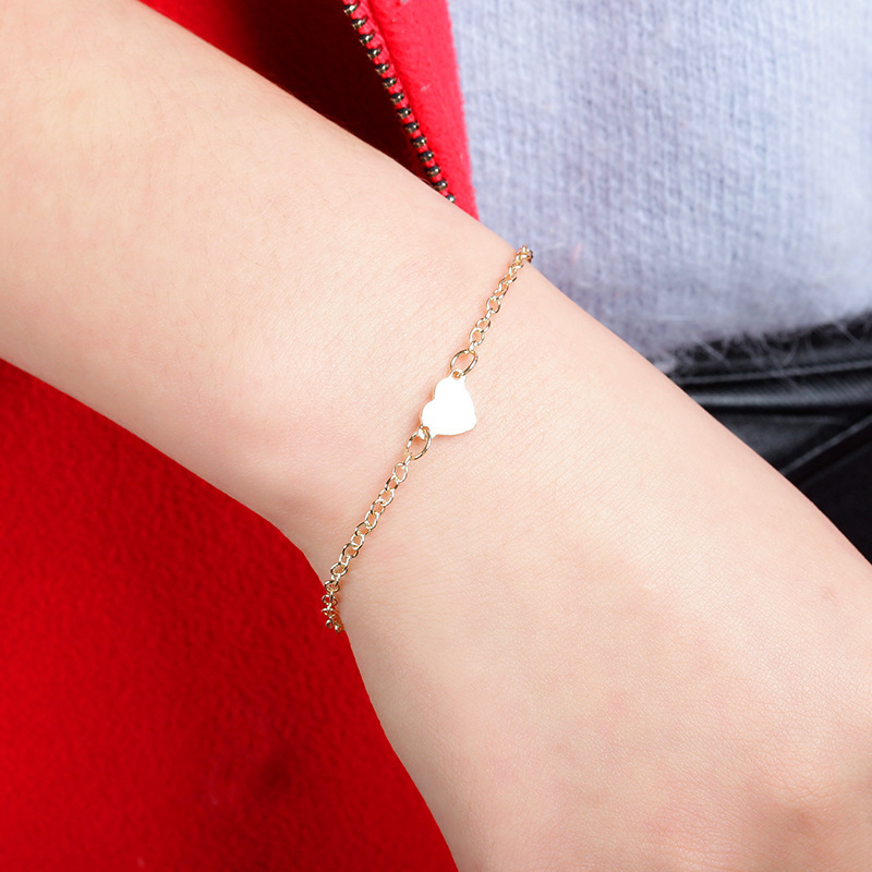 Jin Yan Korean-style simple sexy heart-shaped love heart bracelet European and American foreign trade cross-border handmade jewelry
