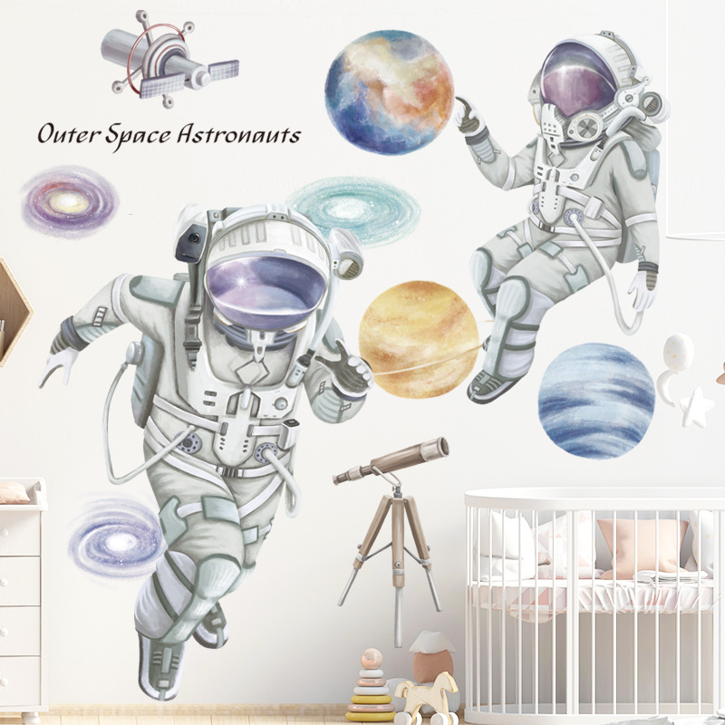 Cosmic Space Astronaut Drawing Cartoon Children's Room Wall Celestial Star Decoration Wall Sticker ZDB-2306