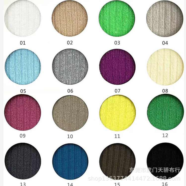 Knitted pit rib 320g 3*3 polyester cotton elastic pit rib cloth 320g CVC elastic 3*3 pit