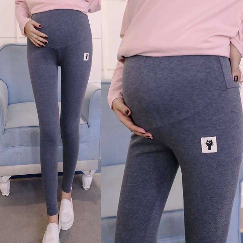 Picture of 2024 autumn and winter maternity fleece-lined warm pants non-inverted velvet padded outside wear stretch abdominal pants spring and summer leggings