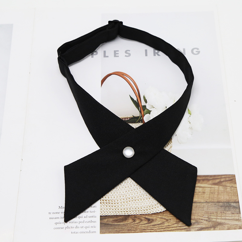 Picture of Japanese and Korean Casual Cross jk Cross Bow Tie Solid Color Printed Bow for Men and Women Professional Uniform Bow Tie Collar Flower