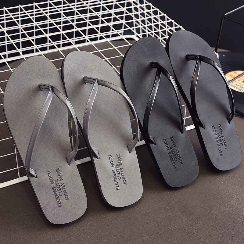 Flip-flops Men's 2023 New Summer Simple Outer Wear Seaside Sandals for Couples Thick-soled Non-slip Sandals