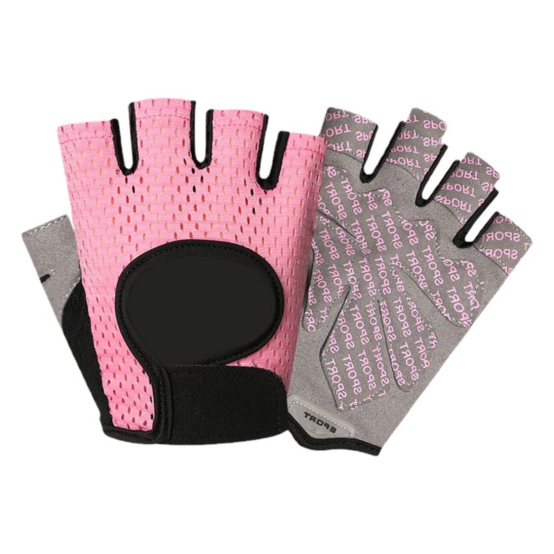 Fitness Half Finger Gloves Men's and Women's Training Gym Dumbbell Exercise Sports Riding Butterfly Mesh Breathable Thin XG07