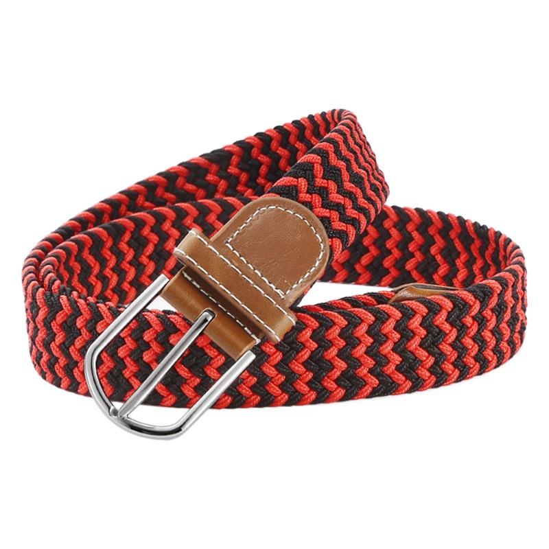 Cross-border canvas belt ladies elastic woven elastic belt men and women Korean pin buckle student belt wholesale