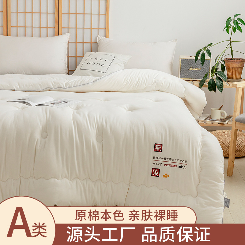 Picture of Quilt Class a Raw Cotton Soybean Fiber Quilt Undyed Quilt Spring and Autumn Quilt Core Student Bedding Warm Winter Quilt Thickened Cotton Quilt