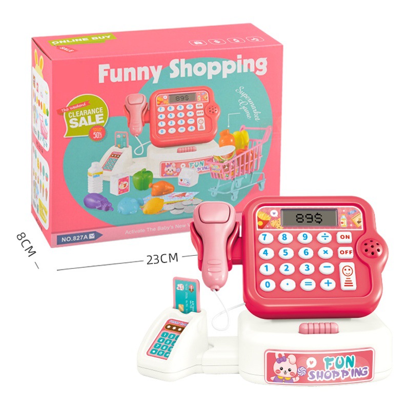 Children's supermarket cash register simulation girl play house shopping scanning cash register can calculate parent-child interactive toys