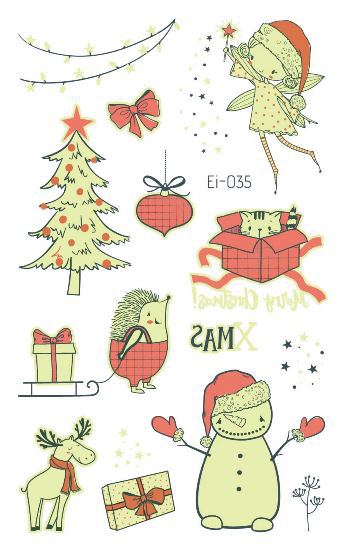 Picture of Cross-border Supply Waterproof Luminous Christmas tattoo Sticker Cartoon Snowman Party Children tattoo Sticker