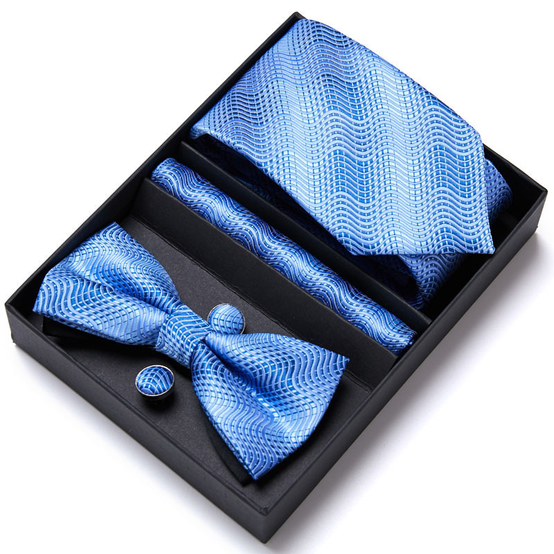 Picture of Men's tie bow tie set gift box 6 sets group tie business formal wedding tie manufacturers wholesale