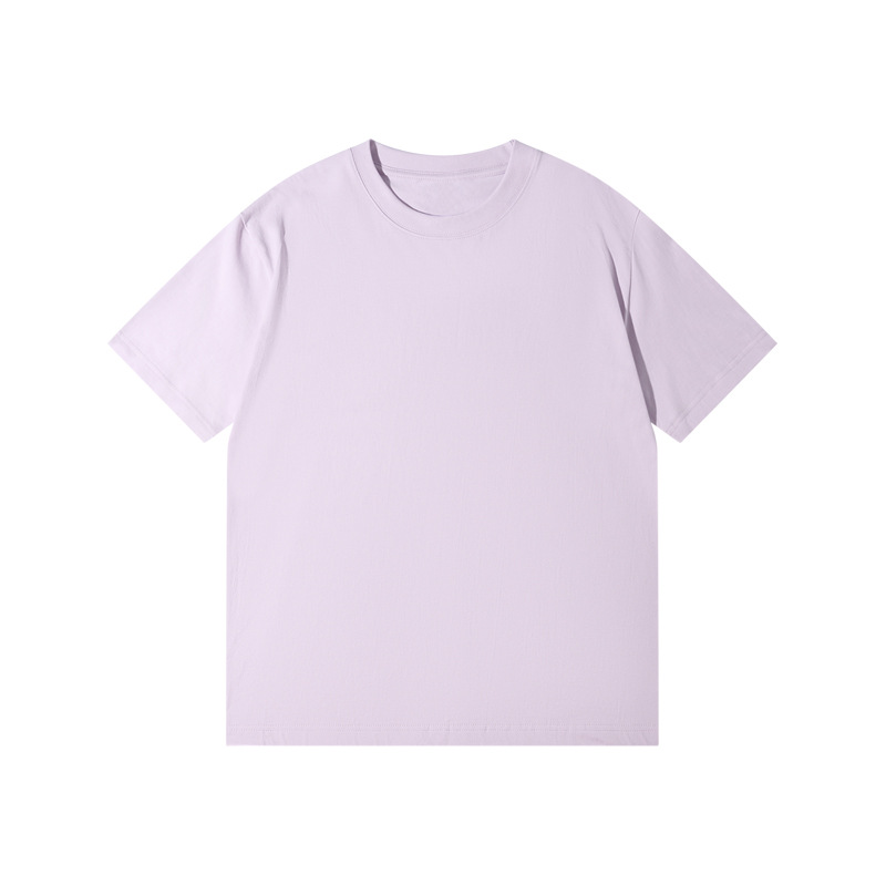 Picture of Japanese Style 230g Pure Cotton Short-Sleeved T-Shirt Women's Right Shoulder Round Neck Top Pure Color Half-Sleeved Bottoming Shirt Clothes Men's Wholesale
