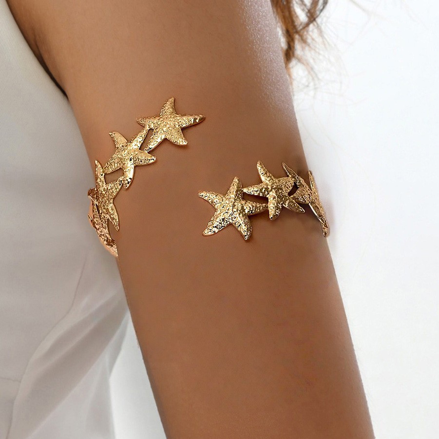 Europe and the United States cross-border source of marine wind niche chain starfish arm ring opening adjustable upper arm bracelet beach vacation