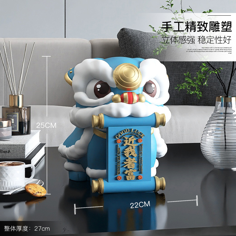 Picture of National Trend Lion Dance Ornaments Cashier Front Desk Festive Decorations Living Room Tv Cabinet Wine Cabinet Crafts Gifts