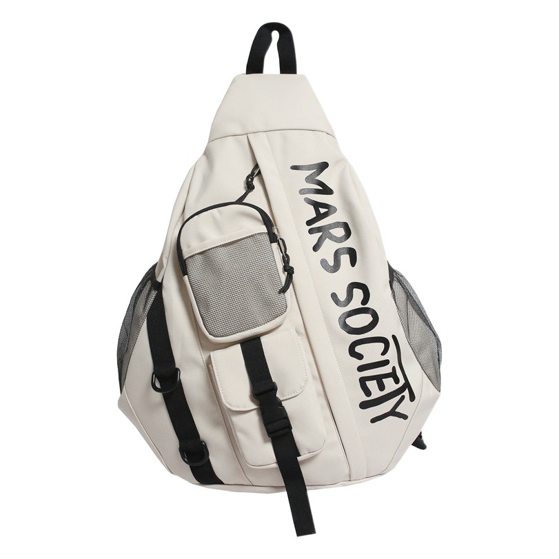 New personalized fashion trendy messenger bag letter printed nylon bag men's outdoor sports casual messenger bag wholesale