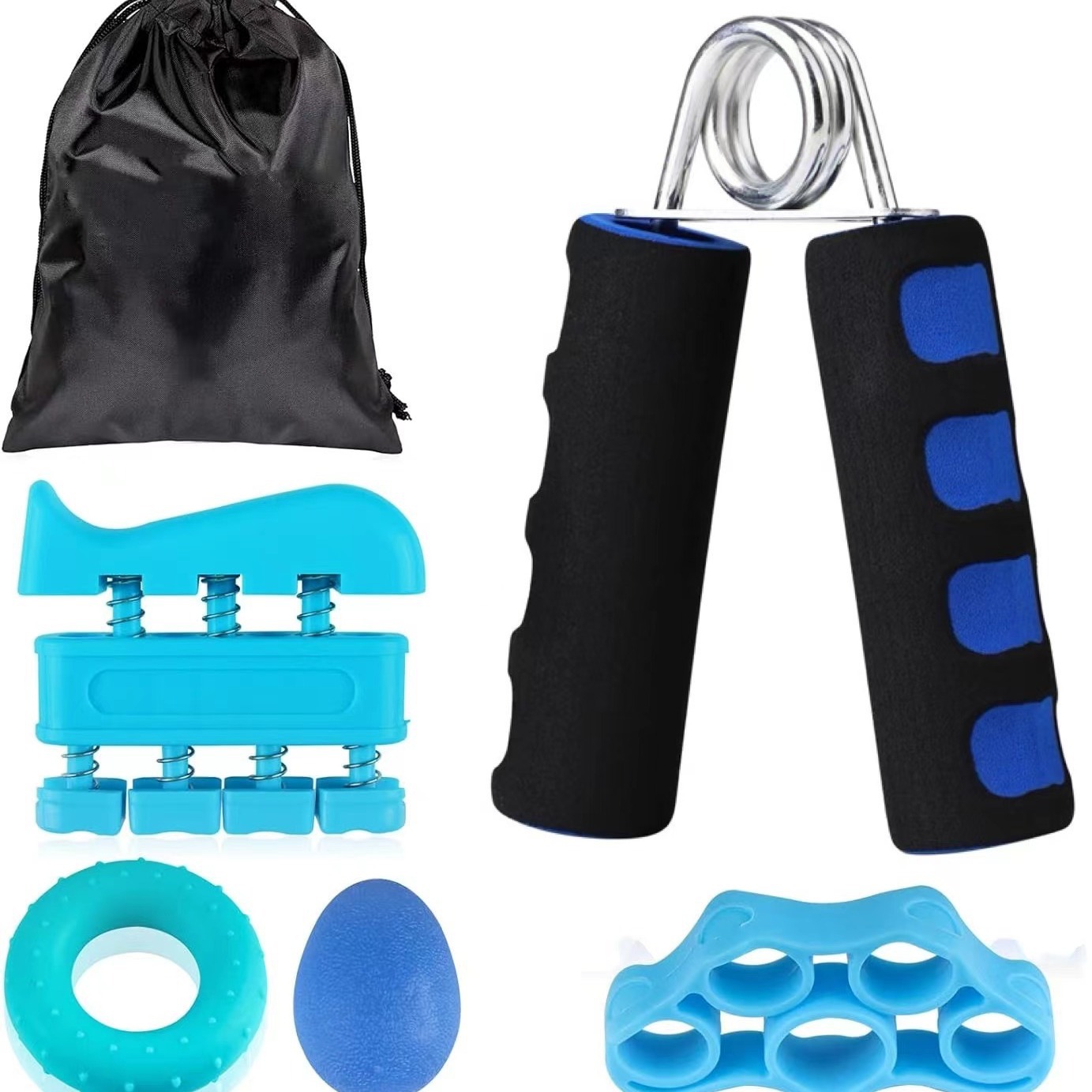 Cross-border A- type Two-color Foam Grip Silicone Grip Ball Piano Training Finger Training Five-piece Set