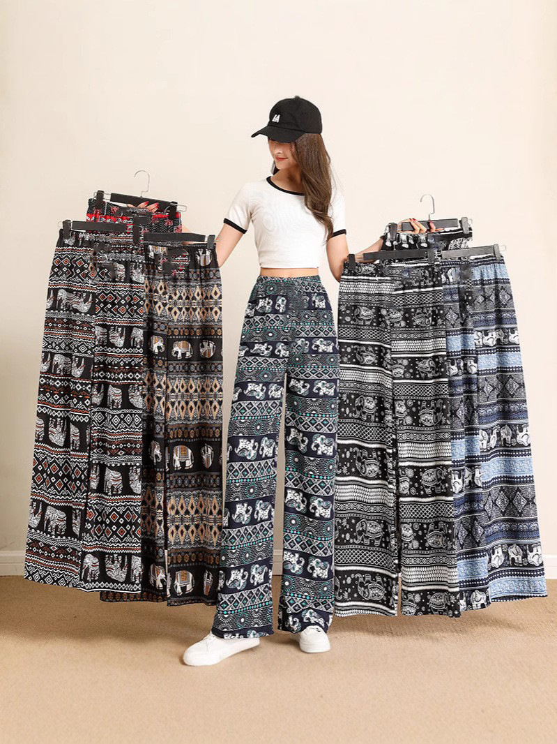 Summer Women's Ice and Snow Silk Pants Middle-aged and Elderly Loose Casual Home Pants Thin Pants for Mothers
