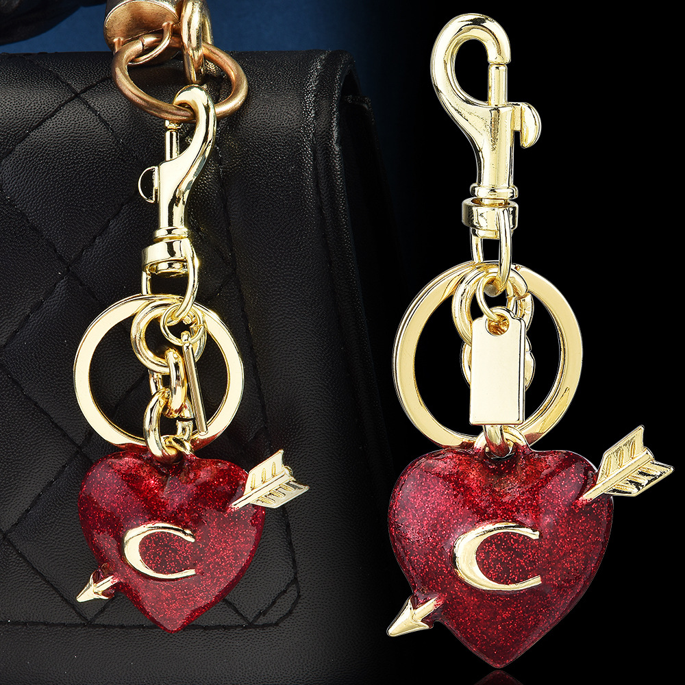New Model Launched Creative Two-Color One Arrow through the Heart Love Letter Bag Buckle Pendant Accessories Cross-Border Keychain Wholesale