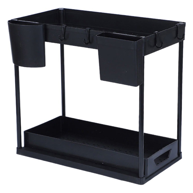 Amazon pull-out table spice rack kitchen sink removable storage double-layer storage rack seasoning storage rack