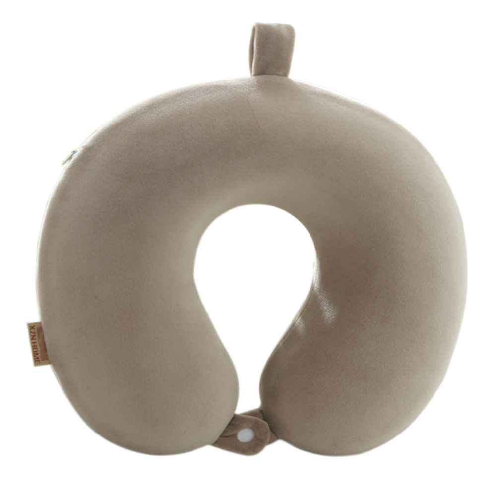 Picture of Memory pillow U-shaped pillow travel neck pillow U-shaped neck pillow LOGO embroidery U-shaped monochrome solid color memory foam U-shaped pillow