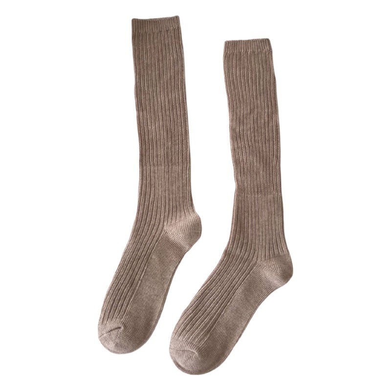Autumn and winter Maillard thick line sweat-absorbent calf socks niche design American Japanese vintage stockings knee socks