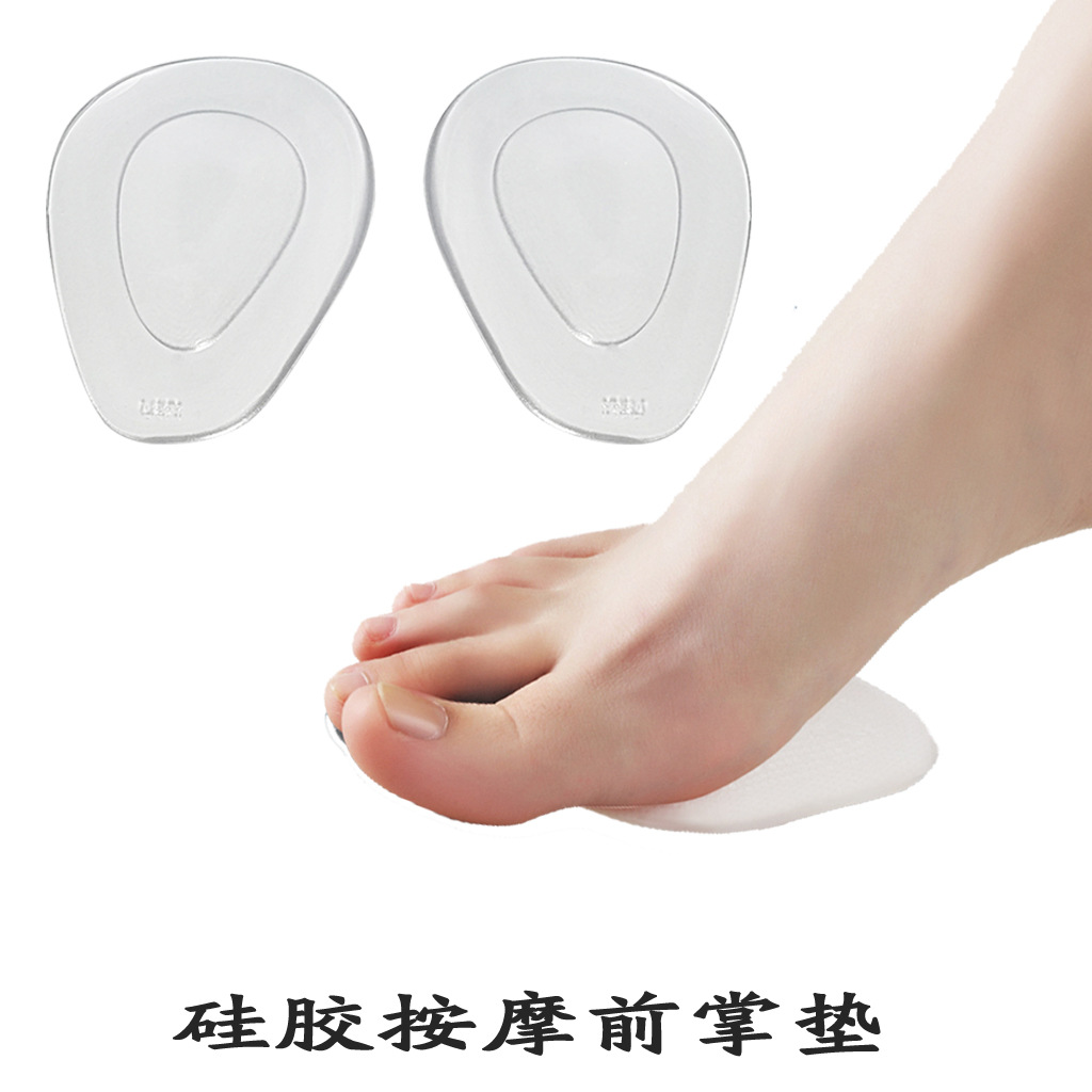 Picture of Half-size transparent silicone massage insoles ladies thickened high heels anti-pain front pad men's and women's foot pads wholesale