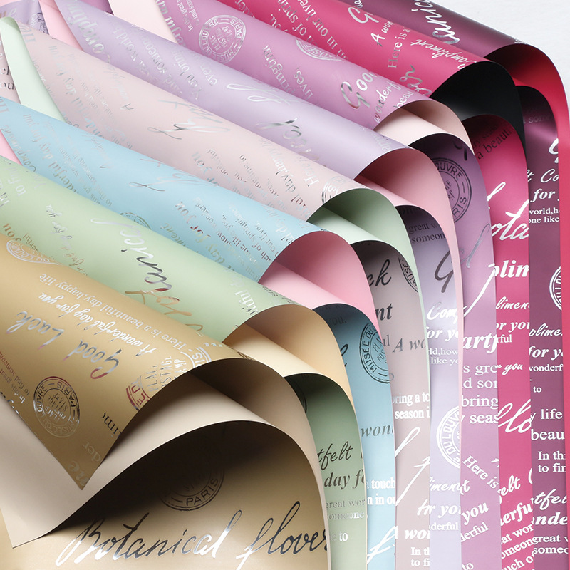 Jubilee Flower Utopia Flower Wrapping Paper Aluminum-plated Material English Light Luxury High-end Diy Flower Shop Flower Art Materials