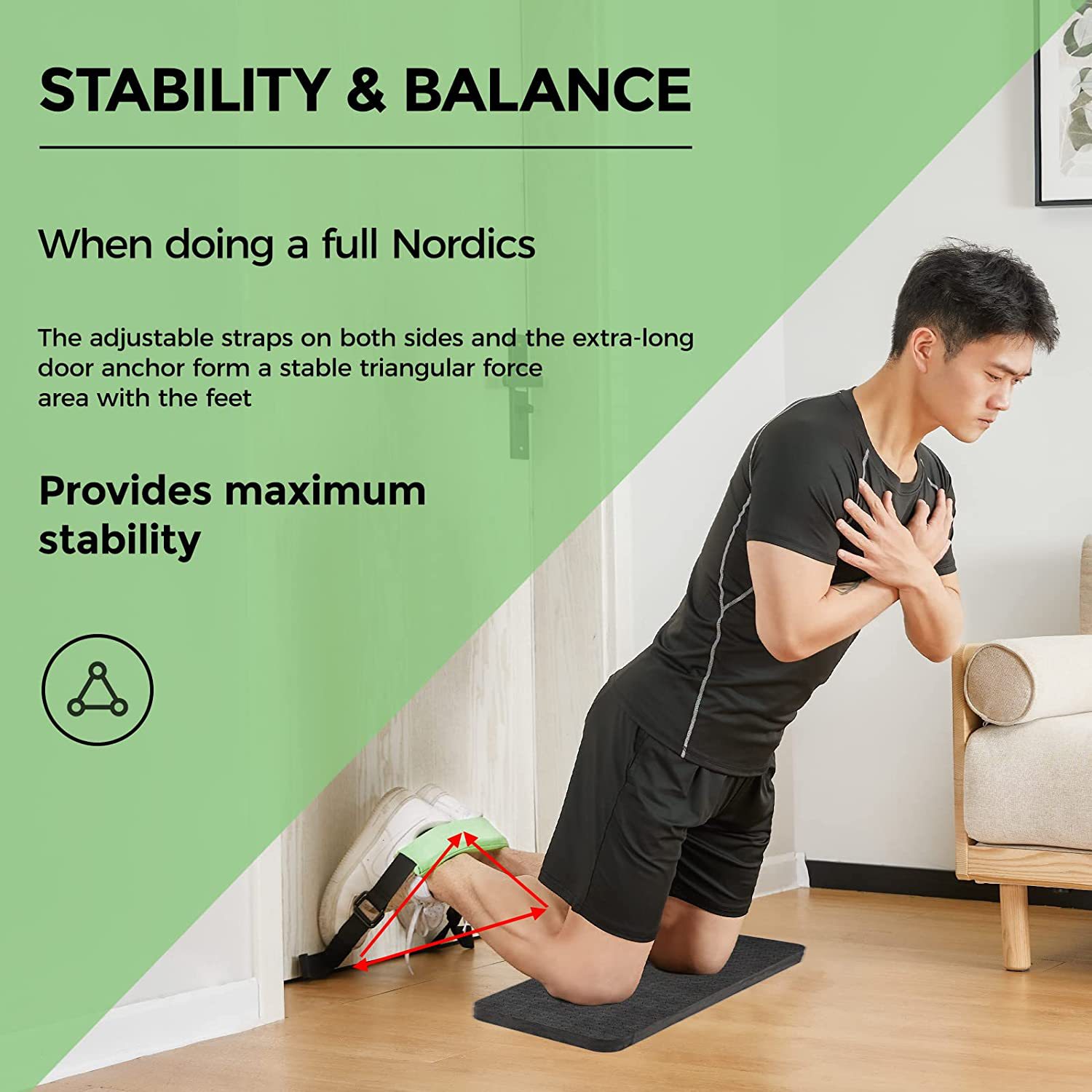 Picture of Sit-Up Assist Belt Abdominal Muscle Exerciser Adjustable Crunch Belt Kneeling Pad Push-Up Training Fitness Comfortable and Portable
