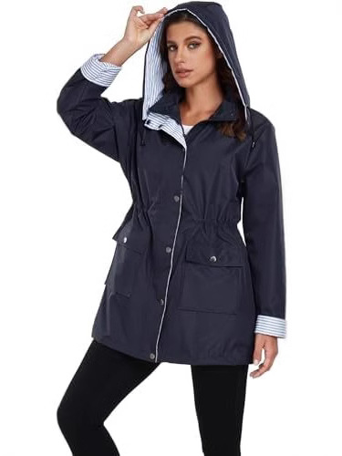 Picture of Cross-border selling Amazon foreign trade Europe and the United States wind outdoor sports assault clothing hooded rainproof long trench coat coat
