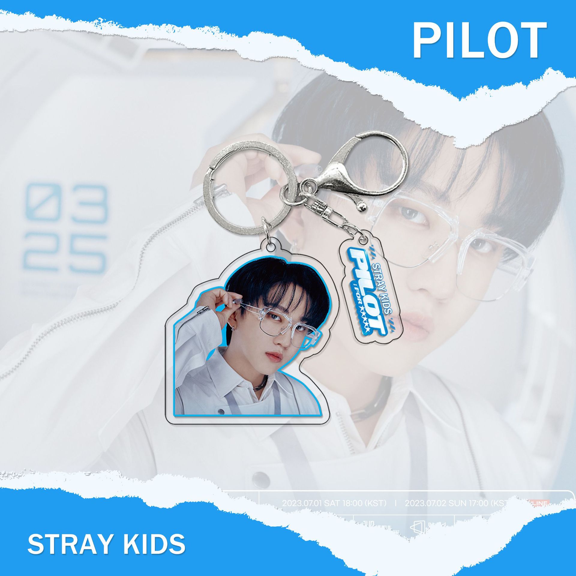 Picture of Stray Kids New Album (5-STAR) keychain Li Longfu peripheral acrylic pendant 2-piece set