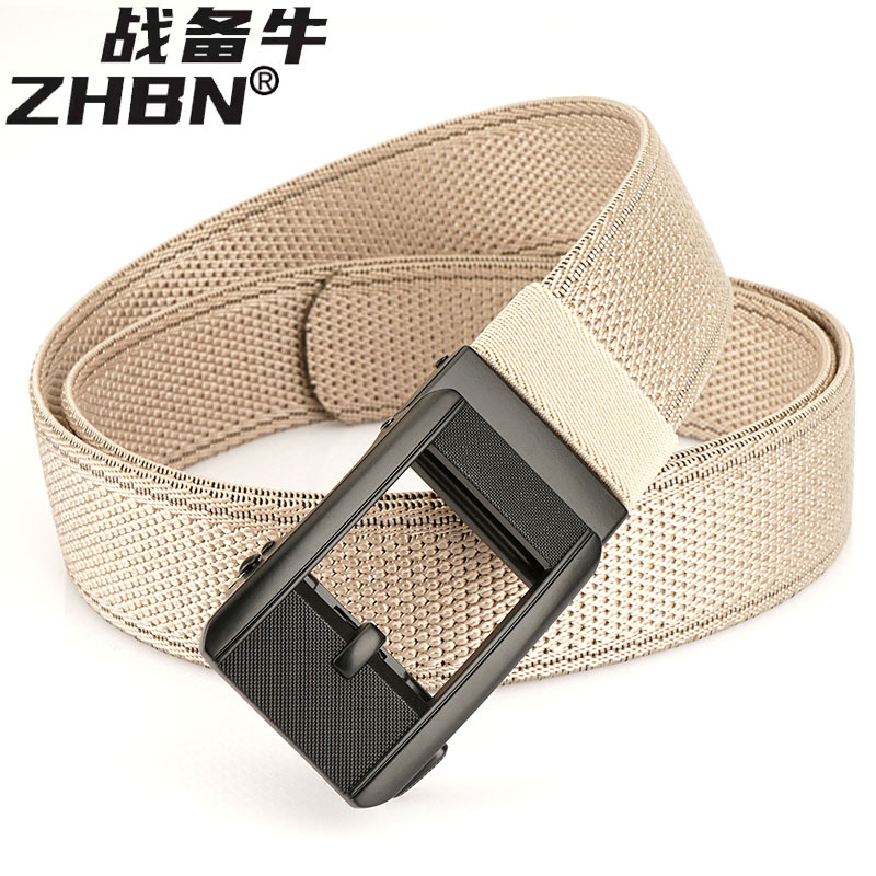 2024 New 3.8 Same Color Toothless Automatic Buckle-Elastic Nylon Men's Outdoor Sports Climbing Adventure Pants Belt