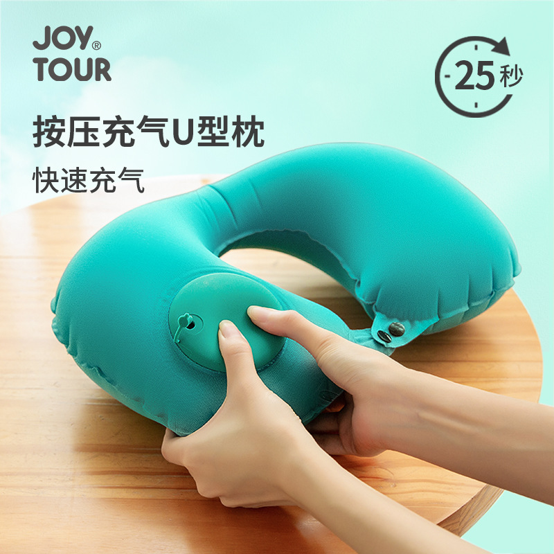 Picture of Neck U-shaped Pillow Inflatable U-shaped Pillow Women's Cervical Pillow Travel Portable Manual Pressing Inflatable Pillow Aircraft Pillow