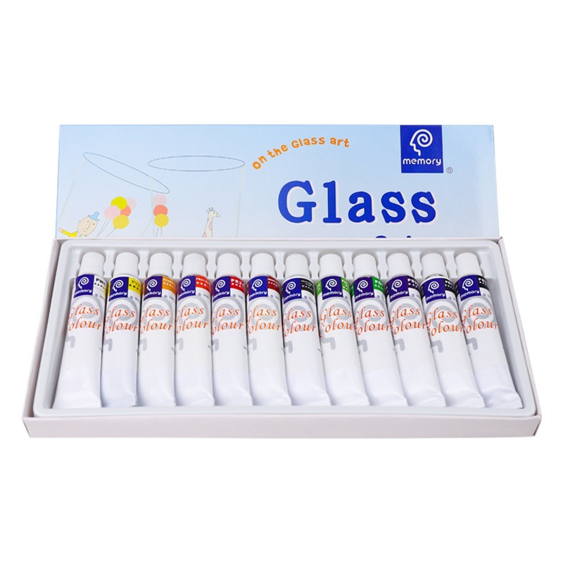 memory 12 color 12ml glass painting pigment hand painted diy glass creative decorative painting pigment