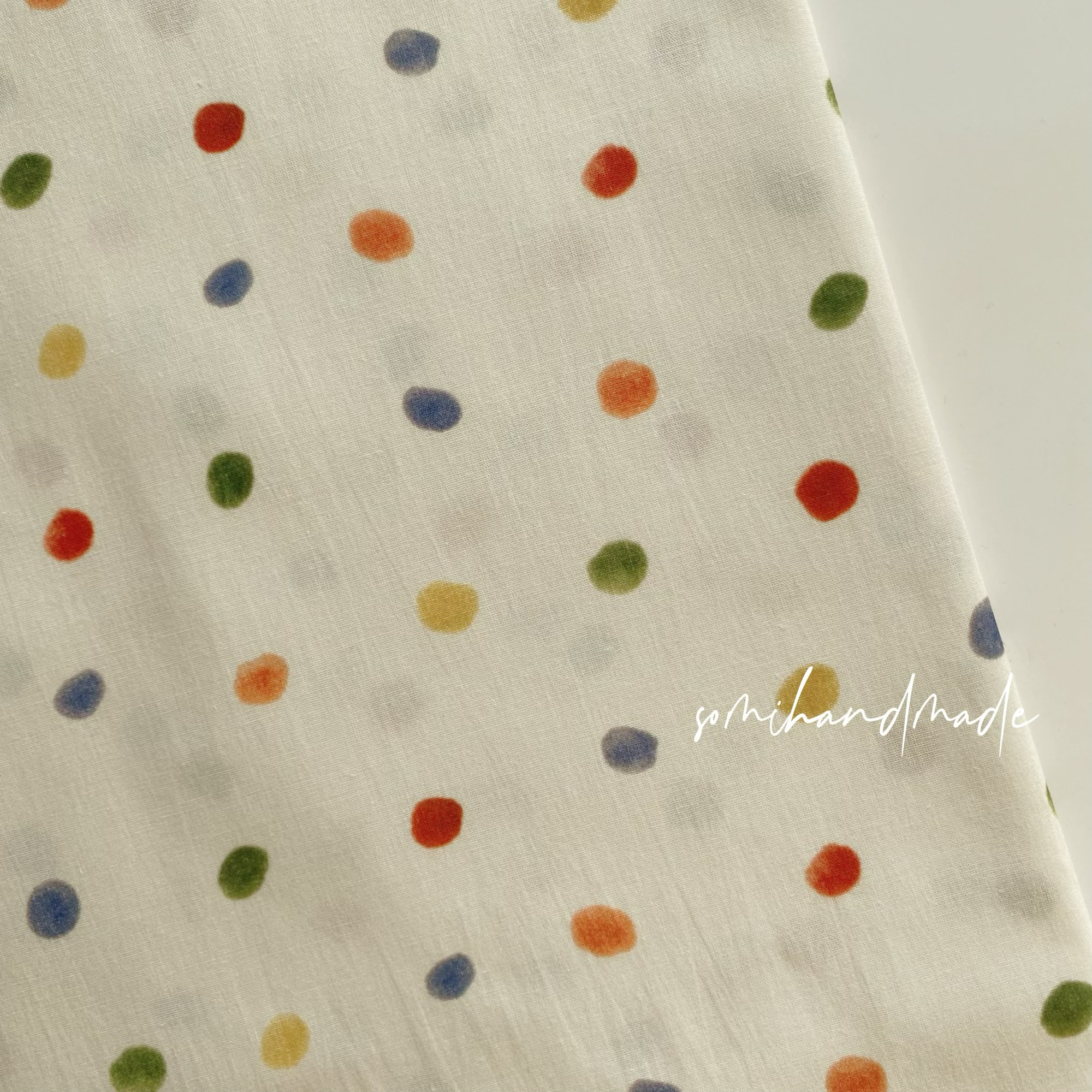 Somihandmade Colorfulful Small Dots 40 Count Pure Cotton Fabric DIY Handmade Clothing Fabric Baby Clothes