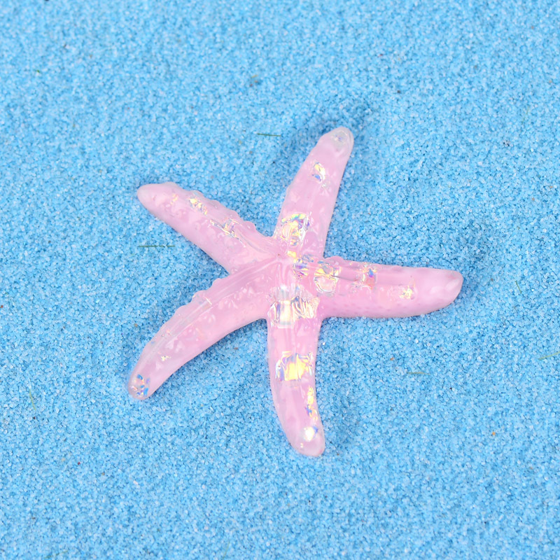 Picture of Crystal Starfish Shell Seascape Accessories Micro Landscape Resin DIY Mini Flat Ornaments Mobile Phone Case Jewelry