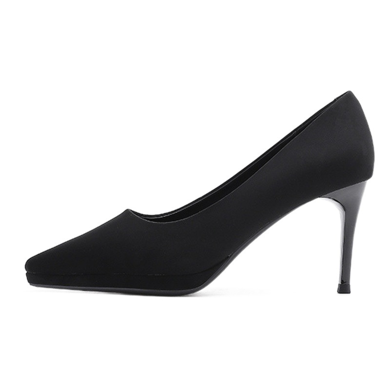8088-5 high-heeled shoes women's autumn suede shallow thin heel pointed shoes waterproof table sexy solid color high-heeled shoes women