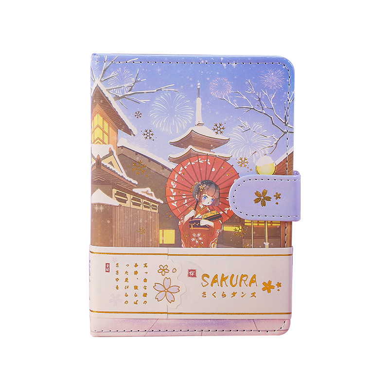 Picture of 50k Yingzhi Overture Leather Magnetic Buckle Book Creative Notebook Color Page Illustration Girl's Hand Book Student Hardcover Book