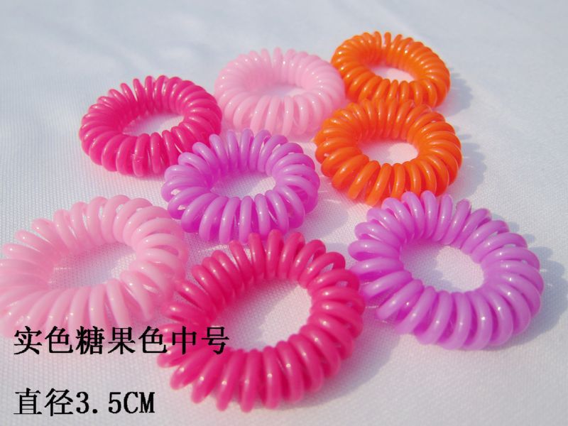 Picture of Candy Color Bold Bracelet Telephone Line Hair Ring Extra Large Rubber Band South Korea Headwear Hair Accessories Headband Spring Ring