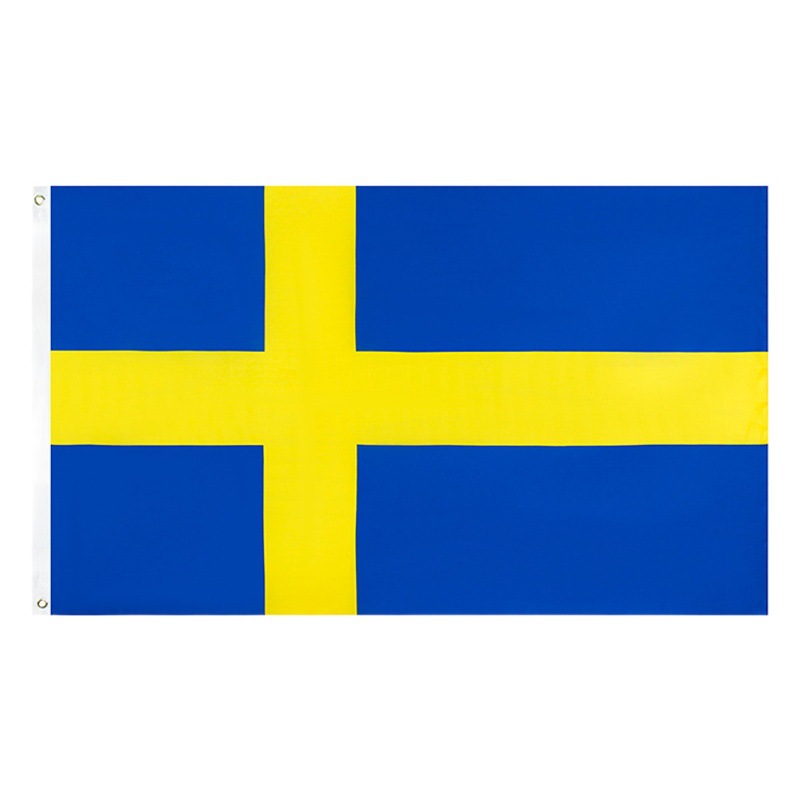 No. 4 Sweden Swedish flag 90*150cm polyester printed flag flag spot cross-border wholesale
