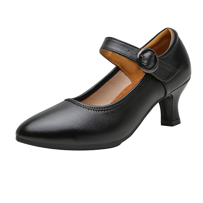 Picture of Dance Pamodeng Dance Shoes Adult Women Square Dance Ballroom Dance Sailor Dance Shoes Cowhide Dance Shoes Soft Sole Wear