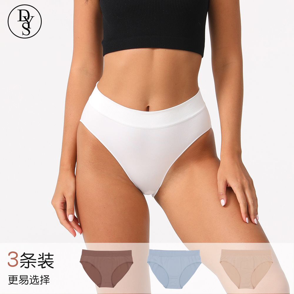 Diaz Three-style Women's Briefs Seamless High-elastic Breathable Simple High-waist High-cut Soft Skin-friendly Panties for Women