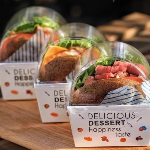 Hamburger Box Sandwich Packaging Box Breakfast Egg Toast Box Disposable Internet Celebrity Thick Egg Braised Lunch Packing Box