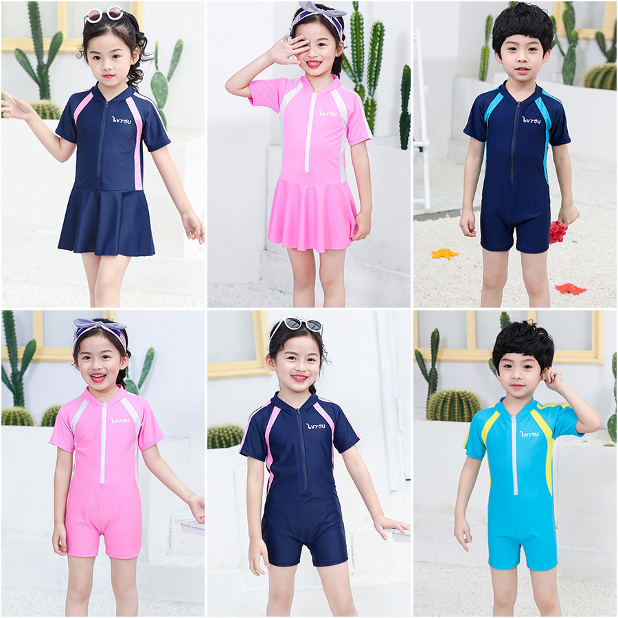 New Girls' Swimwear Girls' One-piece Skirt Swimwear Kinematics Swimming Large Children's Swimwear Manufacturers
