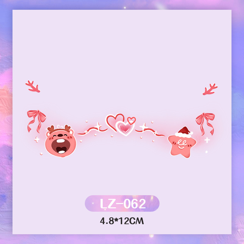Picture of New Year's Day girl cute face makeup New year new year Creative face stickers love blush cute makeup stickers tattoo stickers