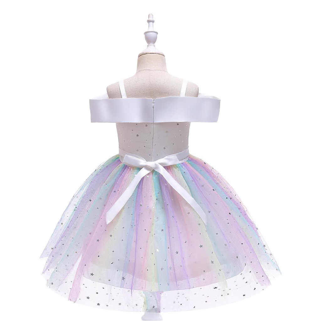 European and American Children's Clothing Dress Strap off-shoulder Princess Dress Girl's Sequin dress Halloween Dress Costume