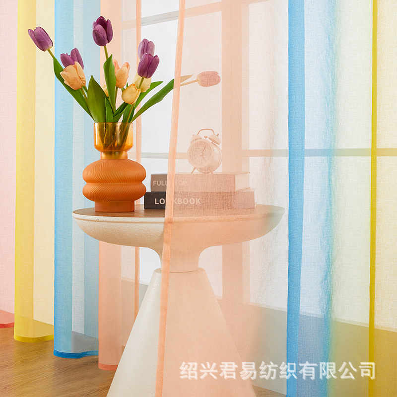 Picture of Keqiao factory New Amazon rainbow soft gauze curtain door curtain zebra curtain curtain cross-border screen curtain curtain
