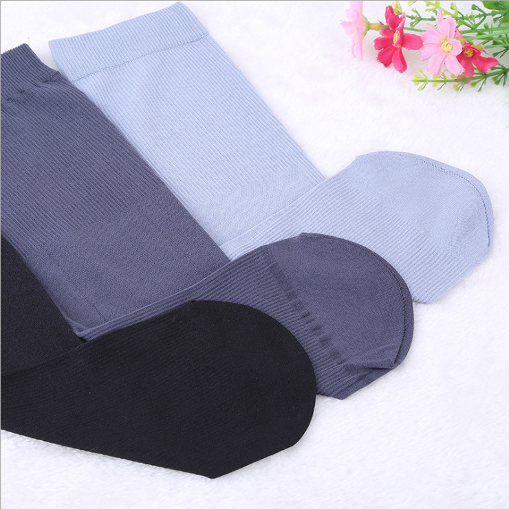 Picture of Men's summer stockings solid color comfortable bamboo fiber striped socks breathable sweat-absorbent casual business socks stall supply