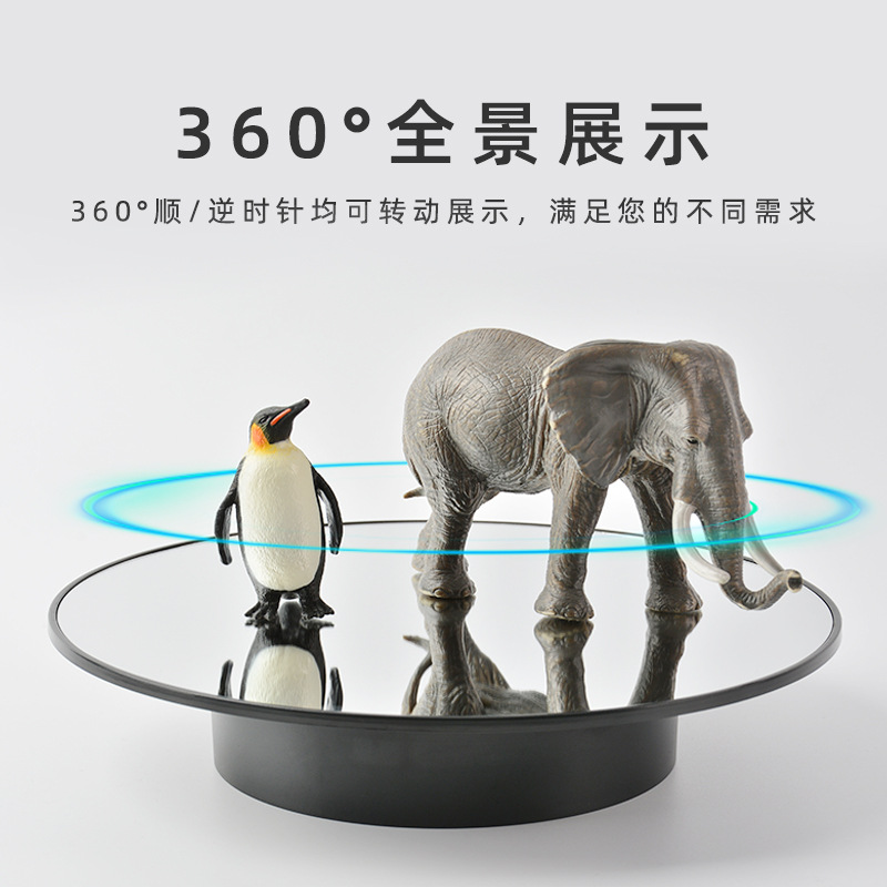 Picture of 25cm Electric Turntable Live Photography Photography Jewelry Rack Dual Use Mirror Electric Display Rack Rotating Display Stand