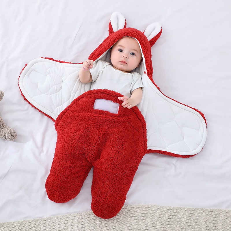 Picture of Coated Baby Newborn Baby Sleeping Bag Anti-Scare Swaddling Baby Supplies for Newborn Baby in Autumn and Winter