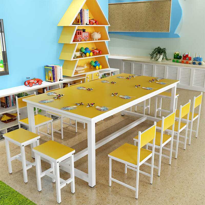 Primary school students, kindergarten children's desks and chairs, home tutoring class tables, art painting tables, painting room study tables