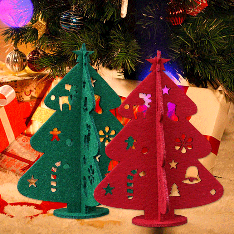 Picture of Cross-border creative felt Christmas tree three-dimensional decorations Christmas holiday dress ornaments handmade gifts