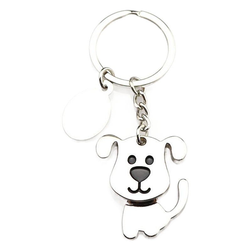 Creative shaking head dog metal key chain pet shop activity gift simulation puppy metal key chain custom LOGO